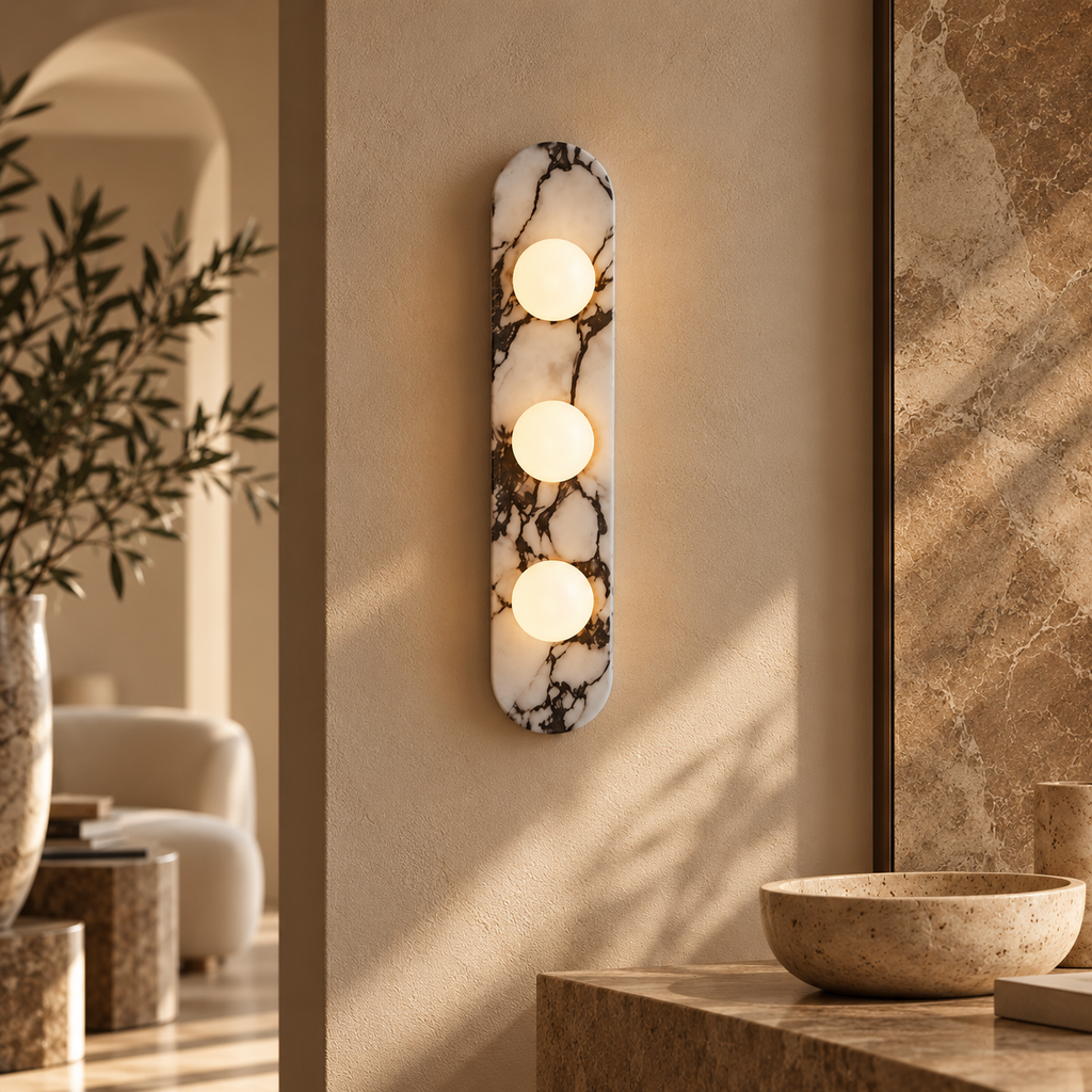 Applique murale Calista — Marbre naturel & verre